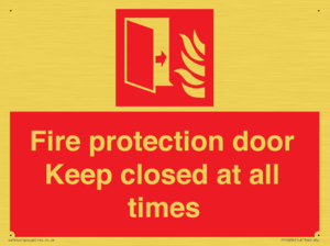 Fire protection door Keep closed at all times